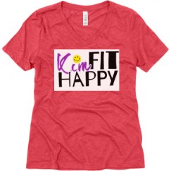 Ladies Relaxed Fit Super Soft Triblend V-Neck Tee