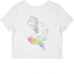 Ladies Slim Fit Crop Top Tee