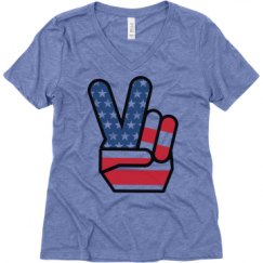 Ladies Relaxed Fit Super Soft Triblend V-Neck Tee