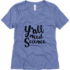 Ladies Relaxed Fit Super Soft Triblend V-Neck Tee