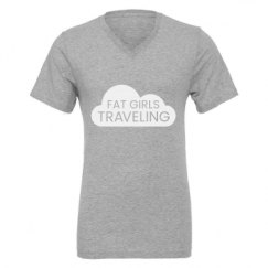 Unisex CVC Jersey V-Neck T-Shirt
