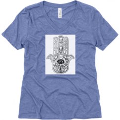 Ladies Relaxed Fit Super Soft Triblend V-Neck Tee