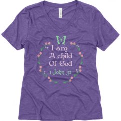 Ladies Relaxed Fit Super Soft Triblend V-Neck Tee