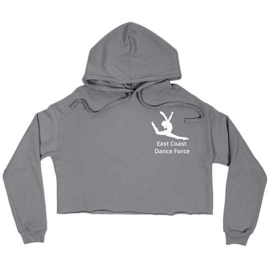 ECDF Grey Ladies Relaxed Fit Cropped Fleece Hoodie