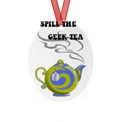 Metal Oval Christmas Ornament