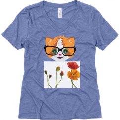 Ladies Relaxed Fit Super Soft Triblend V-Neck Tee