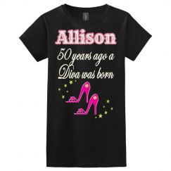 50TH BIRTHDAY PINK SHOE QUEEN DESIGN