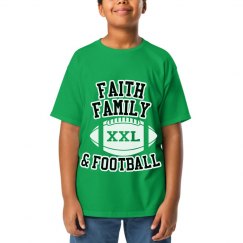 Faith Family Football Tee Youth