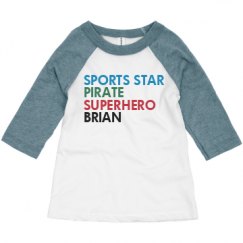 Toddler 3/4 Sleeve Raglan Tee