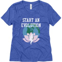 Ladies Relaxed Fit Super Soft Triblend V-Neck Tee