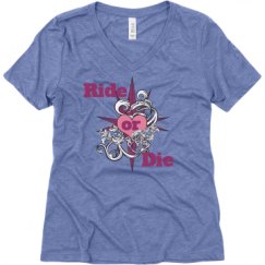 Ladies Relaxed Fit Super Soft Triblend V-Neck Tee