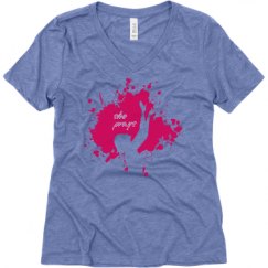 Ladies Relaxed Fit Super Soft Triblend V-Neck Tee
