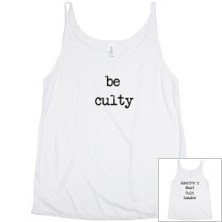 Flowy be culty - black typewriter font