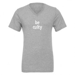 Unisex CVC Jersey V-Neck T-Shirt