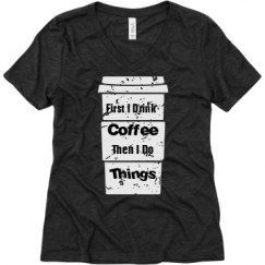 Ladies Relaxed Fit Super Soft Triblend V-Neck Tee