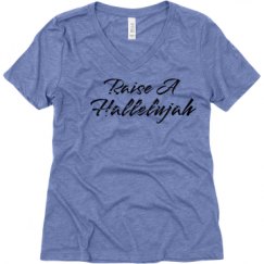 Ladies Relaxed Fit Super Soft Triblend V-Neck Tee