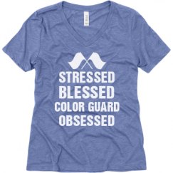 Ladies Relaxed Fit Super Soft Triblend V-Neck Tee