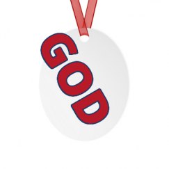 Metal Oval Christmas Ornament