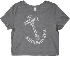 Ladies Slim Fit Crop Top Tee