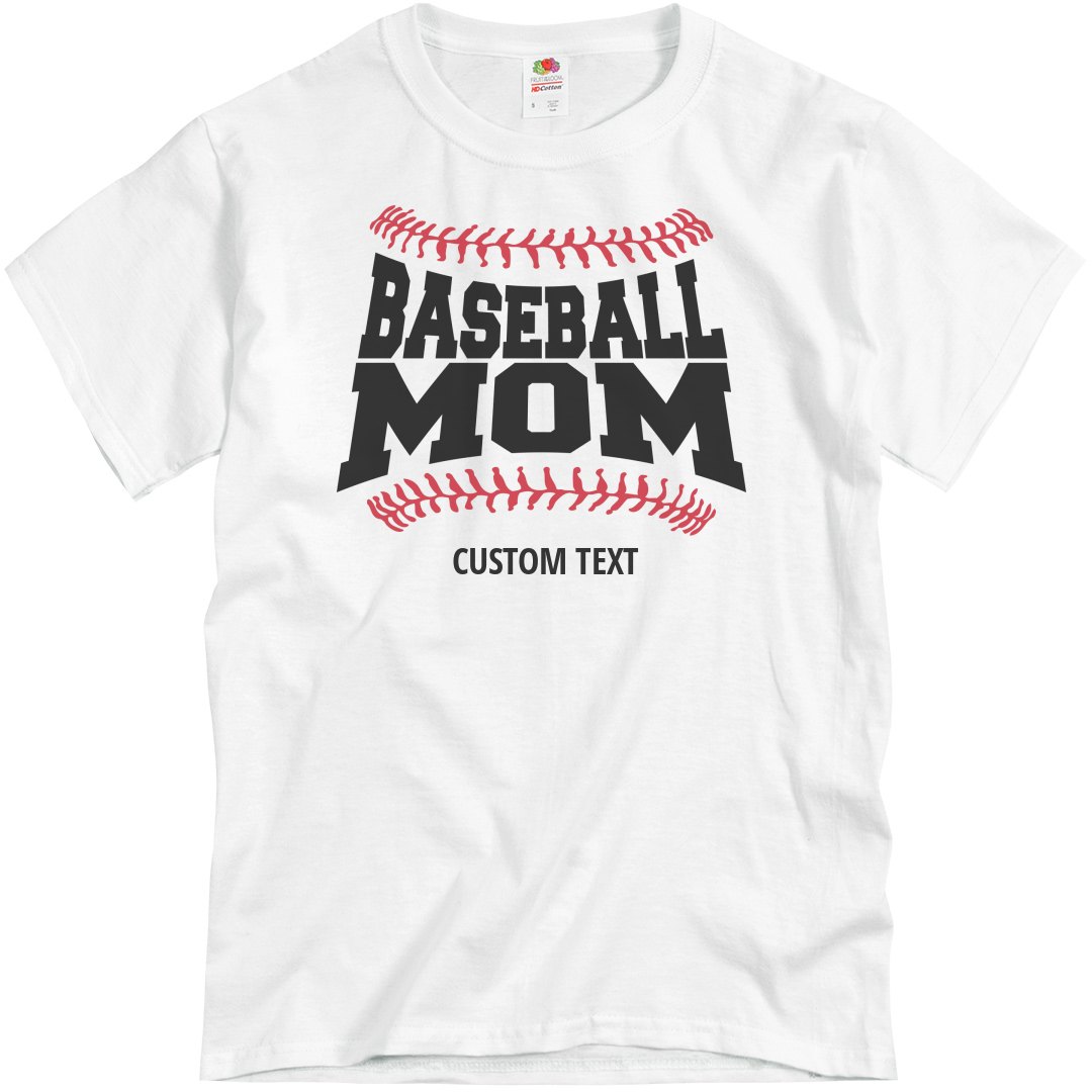Add Your Text Baseball Mom T-Shirt - Unisex Basic Promo T-Shirt |  Customized Girl