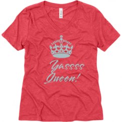 Ladies Relaxed Fit Super Soft Triblend V-Neck Tee