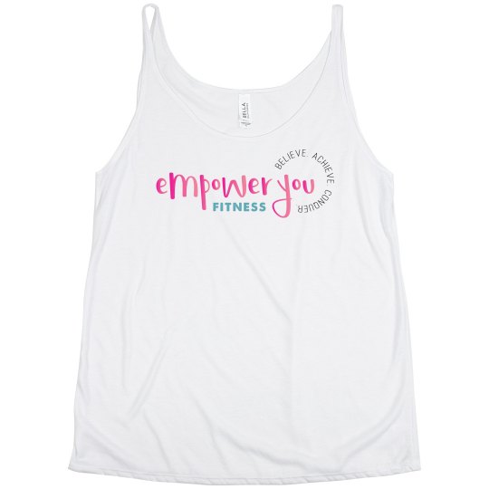 Empower You Fitness Brand logo flowy scoop tank
