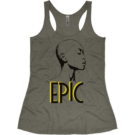EPIC Bald African American Woman Racerback Tank