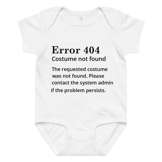 Error 404 Baby Costume Not Found
