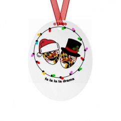 Metal Oval Christmas Ornament