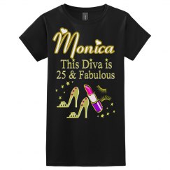 GORGEOUS GOLD 25 AND FABULOUS PERSONALIZED T SHIRT