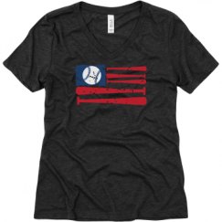 Ladies Relaxed Fit Super Soft Triblend V-Neck Tee