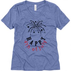 Ladies Relaxed Fit Super Soft Triblend V-Neck Tee