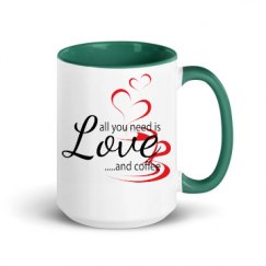 15oz Ceramic Mug with Color Inside