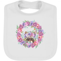 cute raccoon with flowers
