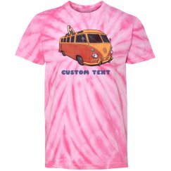 Add Your Text Surf Wagon Youth Tie-Dye Tee