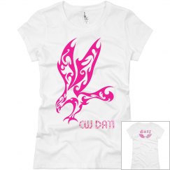 CW DATI PINK TRIBAL BIRD SLIMFIT TEE