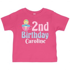 Cute 2nd Birthday Tea Party Girl