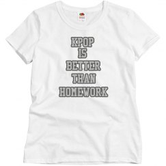 'KPOP VS. HOMEWORK' Simple tee