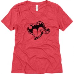 Ladies Relaxed Fit Super Soft Triblend V-Neck Tee