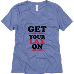 Ladies Relaxed Fit Super Soft Triblend V-Neck Tee