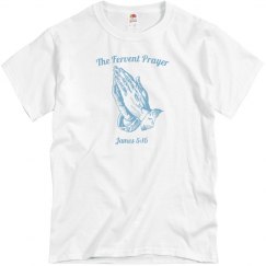 Fervent Prayer. Pink w/blue Adult Tee 