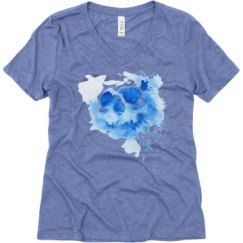 Ladies Relaxed Fit Super Soft Triblend V-Neck Tee