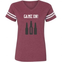 Game On! - Pink vintage stripe T-shirt 