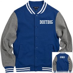Navy blue and grey customized jacket 