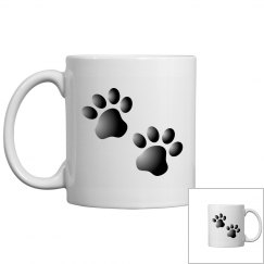 Cute Dog Cat Paw Prints Pattern