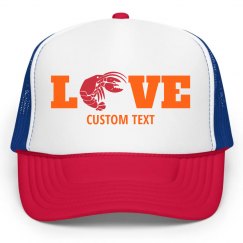 Custom Text Crawfish Love Neon Trucker Hat