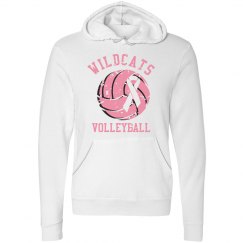 Wildcats Volleyball Breast Cancer Hoodie White 2