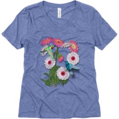 Ladies Relaxed Fit Super Soft Triblend V-Neck Tee