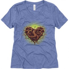 Ladies Relaxed Fit Super Soft Triblend V-Neck Tee