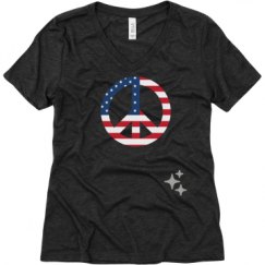 Ladies Relaxed Fit Super Soft Triblend V-Neck Tee